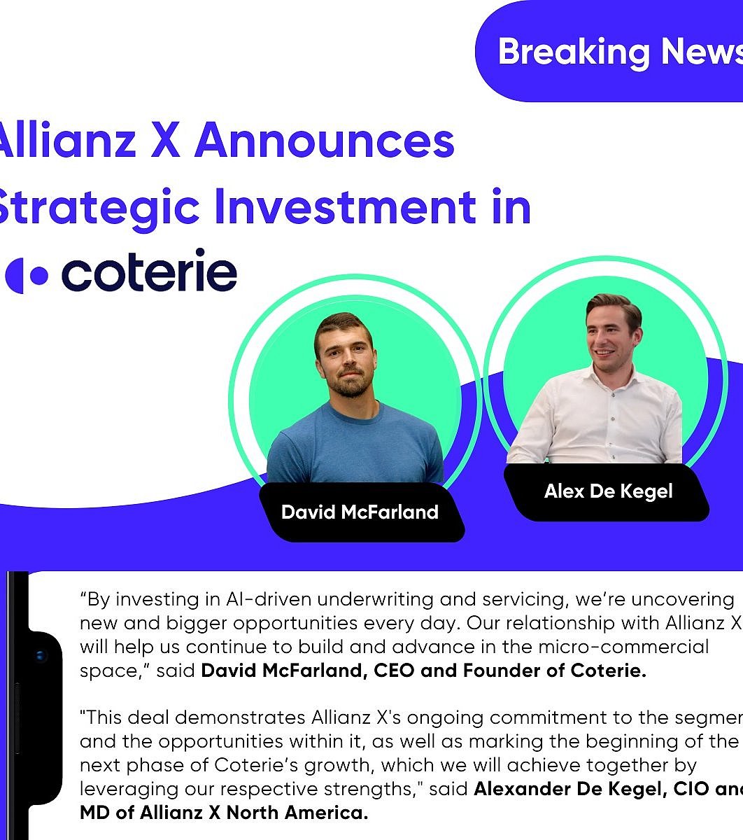 Allianz X announces strategic investment in Coterie Insurance. ↗