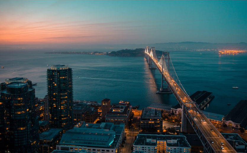 Image of San Francisco Bay and the Golden Gate Bridge